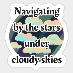 Navigating By The Stars Under Cloudy Skies Powell Sticker